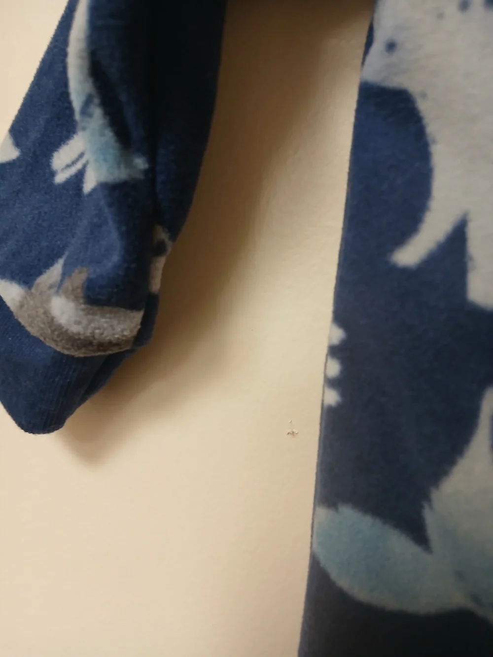 Carter's Navy Blue Animal Print Fleece Footed One-Piece